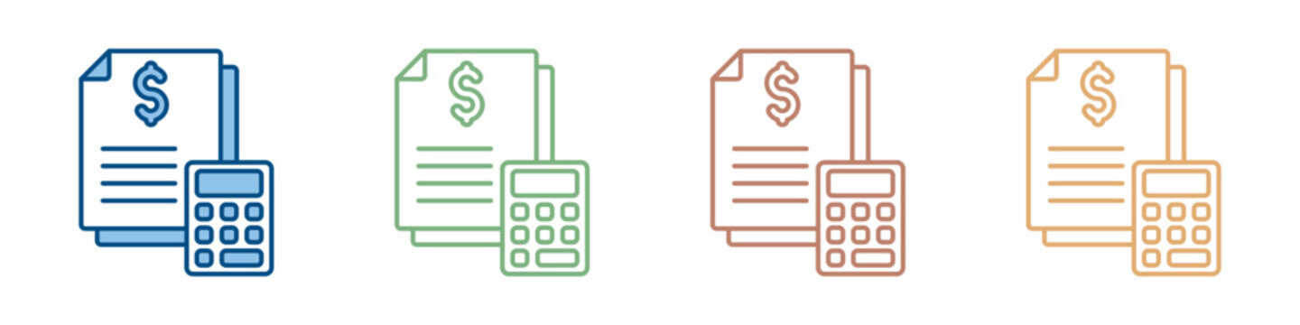 Accounting Icon Set Multiple Style Collection 