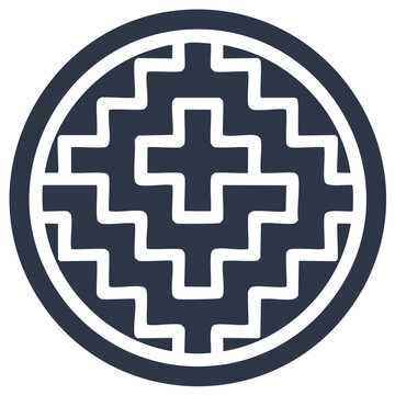 Chakana Andean cross spiritual symbol of Inca culture vector icon
