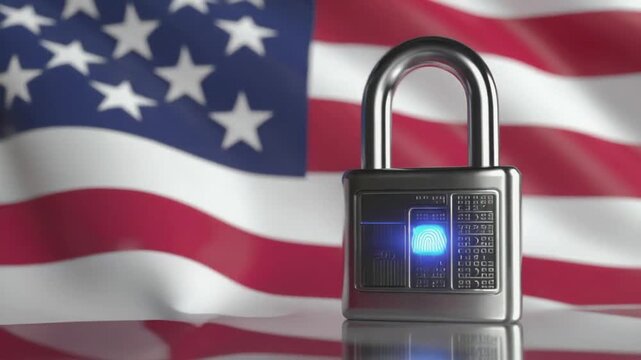 Padlock with the US flag.
