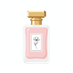 Elegant Perfume Bottle with Rose Design