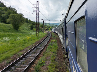 view of the train and the railway track