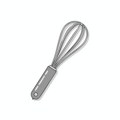 Illustration of a kitchen whisk on a white background