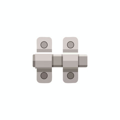 Metal Hinge Mechanism on White Background