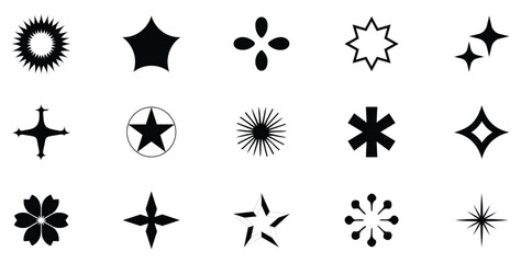 Sparkle Icons set. Twinkle stars collection. Shine star icons.