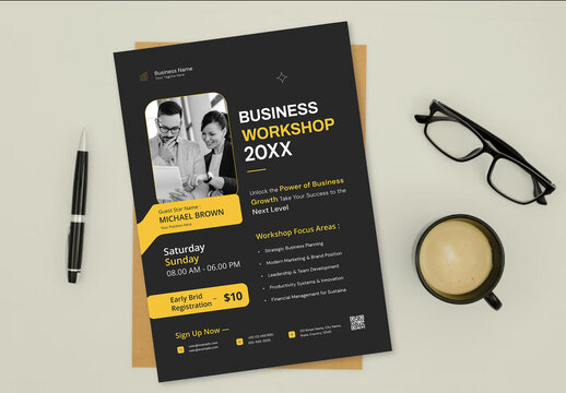 Professional Business Conference and Workshop Flyer Template