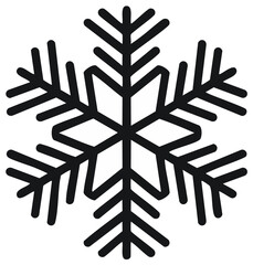Fototapeta premium Simple black and white illustration of a snowflake design element for winter season