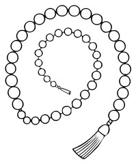 Obraz premium Spiral rosary with tassel, prayer beads, spiritual illustration