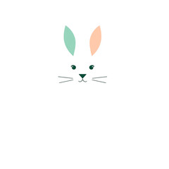Fototapeta premium Vector image of a stylized Easter bunny silhouette composed of geometric shapes.