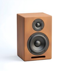 minimalist 3D speaker icon white background