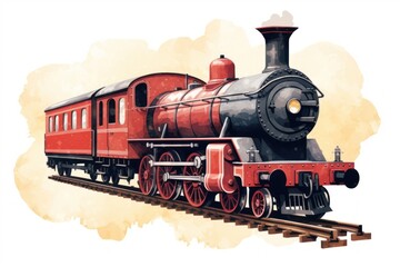 Obraz premium Train illustration locomotive vehicle railway.