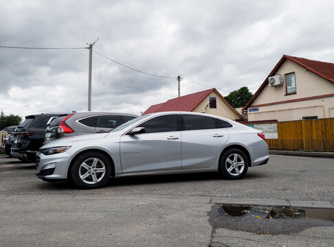 Modern silver Chevrolet Malibu