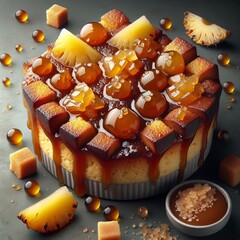 A twist on the classic bread pudding with caramelized pineapple