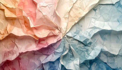 Abstract Pastel Paper Swirl - A Textured Symphony of Color and Form.
