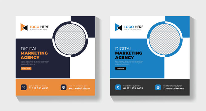 Creative Digital Strategy and Branding Template, Professional Online Marketing Services Flyer, instagram post, LinkedIn Post