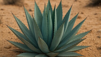 Fototapeta premium Serene desert agave plant desktop wallpaper