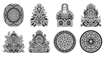 set of hand drawn easter eggs vector illustration