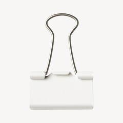 Naklejka premium Minimalist white binder clip design.
