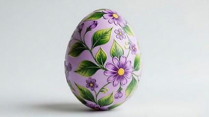 Decorated purple egg with floral design