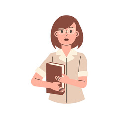 Female Teacher Holding a Book