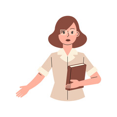 Woman Teacher Holding a Book