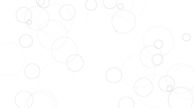 An abstract background featuring scattered white circles and dots on a plain white backdrop, creating a minimalist and clean visual.