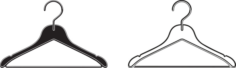 Clothes hanger icon silhouette vector 