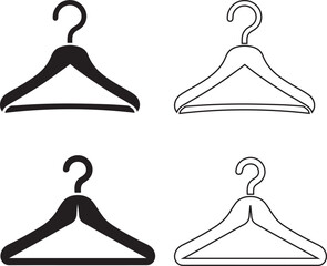 Clothes hanger icon silhouette vector 