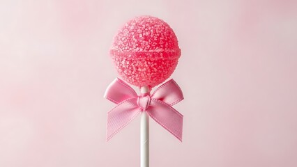Delightful pink lollipop with bow