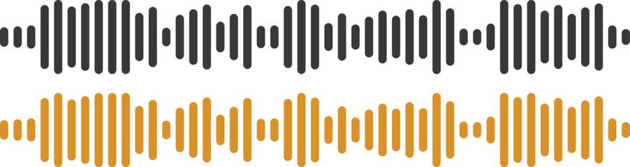 Obraz premium Audio waveform icon set collection group with sound equalizer bars, music frequency visualizer elements, recording signal amplitude shapes isolated on white background vector.