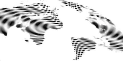 Gray blank vector map of the world in Half tone style isolated on white background. Flat Earth, Globe worldmap Design Template