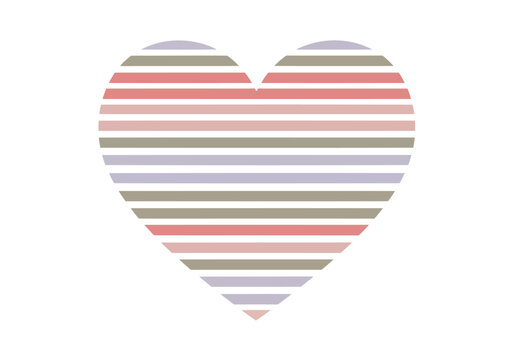Heart shape with horizontal stripes