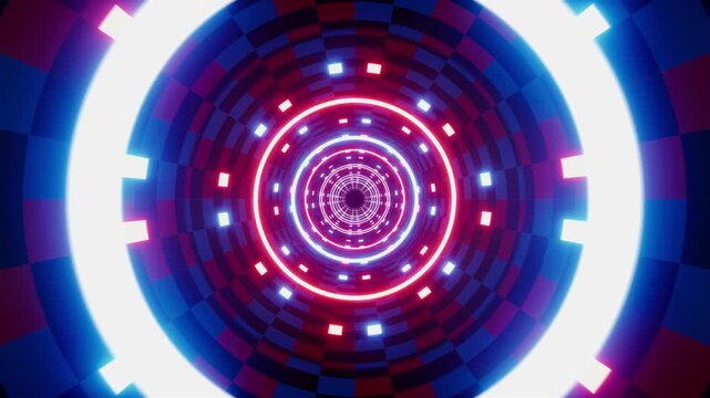 Digital Art Background of Red and Blue Checkered Lights