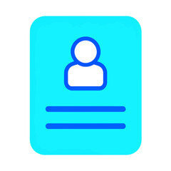 A graphic of an identity card with a generic profile icon and placeholders for text