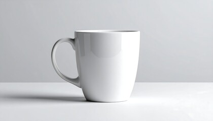 Fototapeta premium One cup photographed from side view, minimal style and clean stock photography look, soft studio lighting, simple composition, modern still life, calm and elegant visual mood.