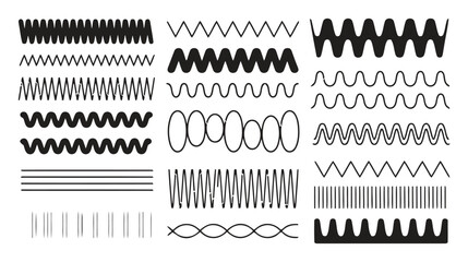 Obraz premium Collection of wavy lines and abstract shapes for design elements