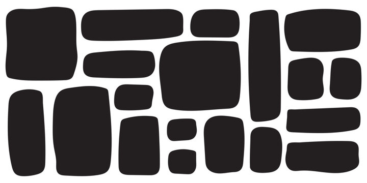 Set of blob shapes color. Asymmetric Bubble Boxes. Abstract freeform notes