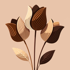 Dried natural wheat stalks with golden seeds against a neutral background