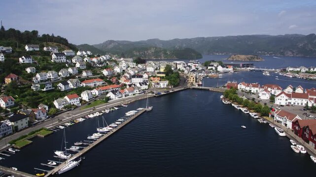 The Norwegian town of Farsund during summer