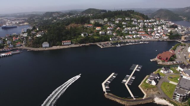 The Norwegian town of Farsund during summer