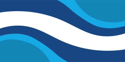 Blue and white business wave banner background, suitable for all fields, vector illustration.