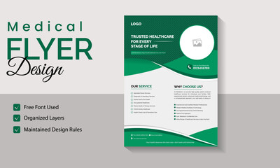 Modern Medical Healthcare Flyer with Abstract Geometric Design