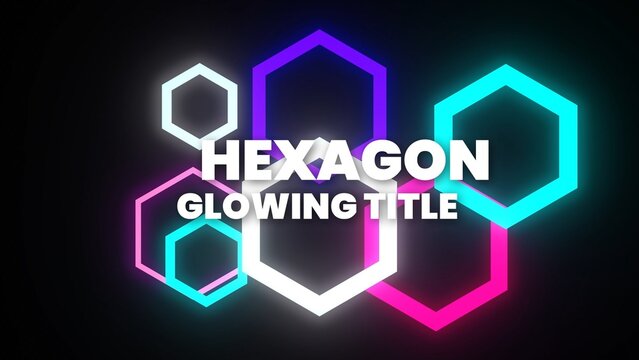 Glowing Colorful Shapes Fun Exotic Text Title 07