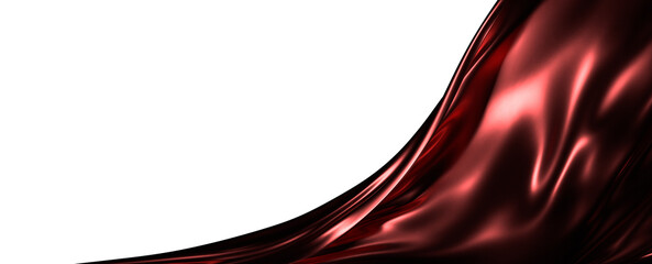 Red satin cloth flowing in waves against white. Perfect for backgrounds, luxury and fashion...