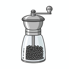 Manual Coffee Grinder with Black Peppercorns