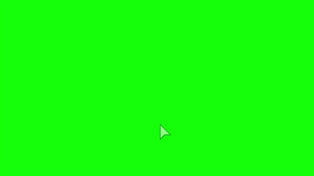 White computer mouse cursor moving on bright green screen background 4k motion footage