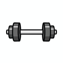 Gray dumbbell icon on white background