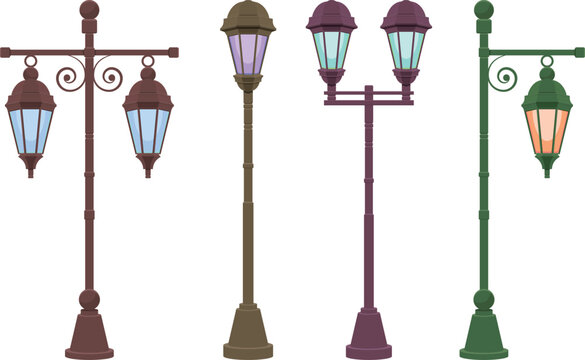 antique street lamp posts showcasing