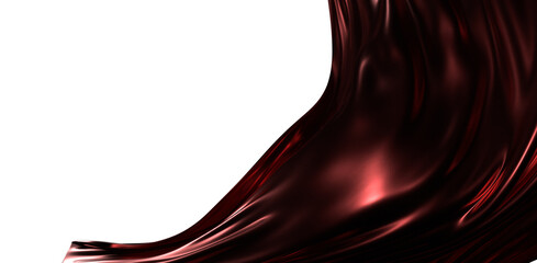 Dramatic abstract of flowing red satin fabric with light reflections and shadows. Perfect for...