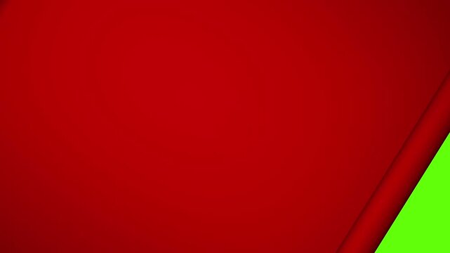 A red background transition, paper in a roll, on a green mounting background, creates a visually appealing backdrop for a variety of creative design applications.