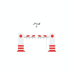 Toll Booth with Open Barrier